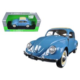 1950 Volkswagen Classic Old Beetle Split Window Blue 1/18 Diecast Model Car by Welly