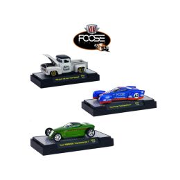 Chip Foose Release 3, 3 Cars Set WITH CASES 1/64 Diecast Model Cars by M2 Machines