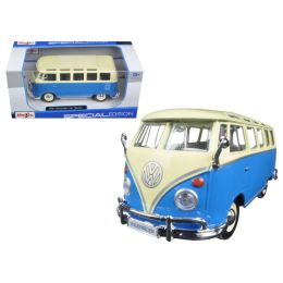 Volkswagen Samba Bus Blue 1/25 Diecast Model Car by Maisto