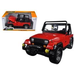 1992 Jeep Wrangler Red 1/24 Diecast Model Car by Jada