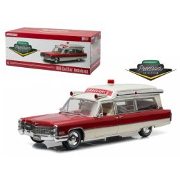 1966 Cadillac S&S 48 High Top Ambulance Red and White Precision Collection Limited Edition 1/18 Diecast Model Car by Greenlight
