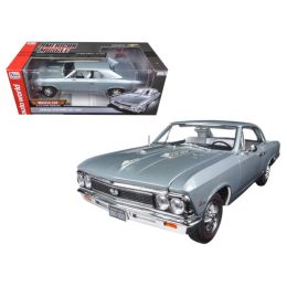 1966 Chevrolet Chevelle SS Silver/ Chateau Slate Limited Edition to 1002pc 1/18 Diecast Model Car by Autoworld