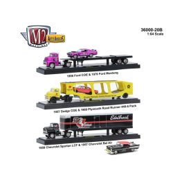 Auto Haulers Release 20 \B\, 3 Trucks Set 1/64 Diecast Models by M2 Machines