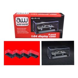 4 individual collectible display show cases for 1/64 scale model cars by Autoworld