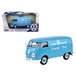 Volkswagen Type 2 (T1) Delivery Truck Blue Porsche Wagen 1/24 Diecast Model Car by Motormax