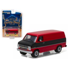 1986 Chevrolet G20 Van Black and Red \Country Roads\ Series 15 1/64 Diecast Model Car  by Greenlight