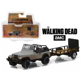 Michonne\s Jeep Wrangler YJ and Utility Trailer \The Walking Dead\ (2010-Current TV Series) Hitch & Tow Series 8 1/64 Diecast Model Car  by Greenlight