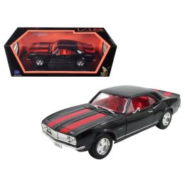 1967 Chevrolet Camaro Z/28 Black with Red Stripes 1/18 Diecast Model Car by Road Signature