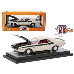 1970 Dodge Challenger T/A White with Flat Black Stripes 1/24 Diecast Model Car  by M2 Machines