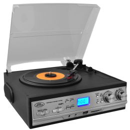 Pyle Classic Retro Style Turntable with AM/FM Radio, Cassette Player & Aux Input For iPod/MP3 Players