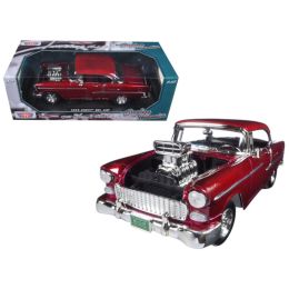 1955 Chevrolet Bel Air Burgundy With Blower Timeless Classics 1/18 Diecast Model Car  by Motormax