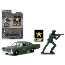 1967 Ford Custom U.S. Army with U.S. Army Soldier Figure 1/64 Diecast Model Car by Greenlight