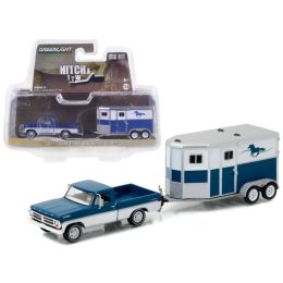 1972 Ford F-100 and Horse Trailer Hitch & Tow Series 9 1/64 Diecast Model Car  by Greenlight