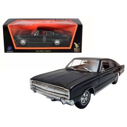 1966 Dodge Charger Black 1/18 Diecast Model Car by Road Signature