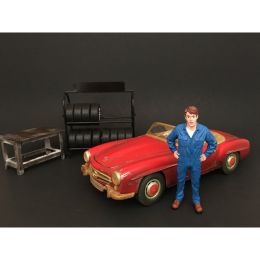 Mechanic John Inspecting Figure For 1:18 Scale Models by American Diorama