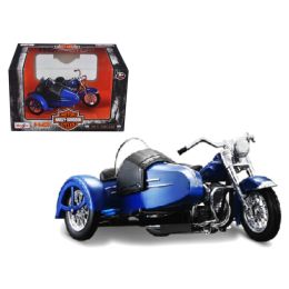 1952 Harley Davidson FL Hydra Glide with Side Car Blue with Black Motorcycle Model 1/18 Diecast Model by Maisto
