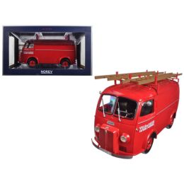 1955 Peugeot D4A with Ladders \Pompiers\ 1/18 Diecast Model Car by Norev