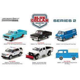 Blue Collar Collection Series 2, 6pc Diecast Car Set 1/64 Diecast Model Cars by Greenlight