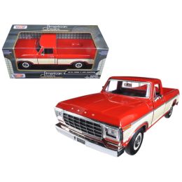 1979 Ford F-150 Pickup Truck 2 Tone Red/Cream 1/24 Diecast Model Car by Motormax