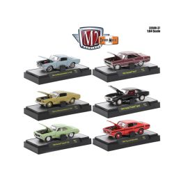 Detroit Muscle 6 Cars Set Release 37 IN DISPLAY CASES 1/64 Diecast Model Cars by M2 Machines