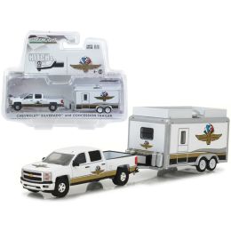 Chevrolet Silverado and Indianapolis Motor Speedway (IMS) Concession Trailer Hitch & Tow 1/64 Diecast Model Cars by Greenlight