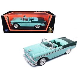 1956 Chevrolet Bel Air Convertible Green/Dark Green 1/18 Diecast Model Car by Road Signature