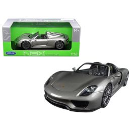 Porsche 918 Spyder No Top Silver 1/18 Diecast Model Car by Welly