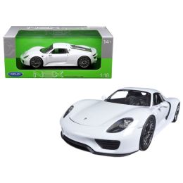 Porsche 918 Spyder With Top White 1/18 Diecast Model Car by Welly