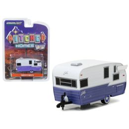Shasta 15\ Airflyte Trailer White and Purple 1/64 Diecast Model by Greenlight