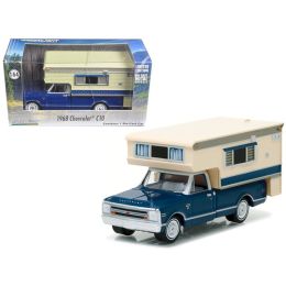 1968 Chevrolet C10 Cheyenne with Large Camper Hobby Exclusive 1/64 Diecast Model Car by Greenlight