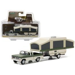 1970 Ford F-100 Pickup and Pop Up Camper Trailer Hitch & Tow Series 10 1/64 Diecast Model Car  by Greenlight