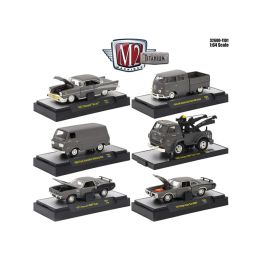 Titanium Release 1, 6 Cars Set IN DISPLAY CASES 1/64 Diecast Model Cars by M2 Machines