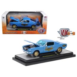 1966 Ford Mustang 2+2 GT Fastback Metalflake Blue 1/24 Diecast Model Car by M2 Machines