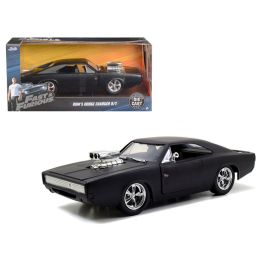 Dom\s 1970 Dodge Charger R/T Matt Black \Fast & Furious 7\ Movie 1/24 Diecast Model Car by Jada