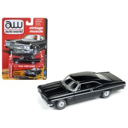 1966 Chevrolet Impala Gloss Black  \Auto Worlds Premium\ 1/64 Diecast Model Car by Autoworld