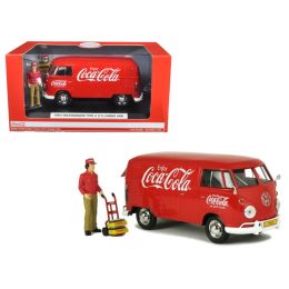 1963 Volkswagen T1 Coca Cola Cargo Van with Delivery Driver 1/24 Diecast Model Car  by Motor City Classics