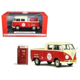 1963 Volkswagen Type 2 T1 Coca Cola Pickup  with Metal Vending Machine 1/24 Diecast Model Car by Motor City Classics