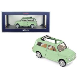 1962 Fiat 500 Giardiniera Light Green 1/18 Diecast Model Car by Norev