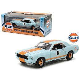 1967 Ford Mustang Coupe \Gulf\ Oil #8 1/18 Diecast Model Car by Greenlight