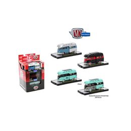 Auto Thentics 3 Cars Set of 1959 Volkswagen Double Cab Truck with Campers IN PLASTIC CASES 1/64 Diecast Model Cars by M2 Machines