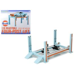 Four Post Lift Gulf Oil For 1/18 Scale Diecast Model Cars by Greenlight