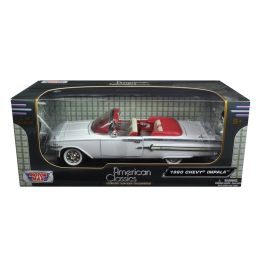 1960 Chevrolet Impala Convertible White 1/18 Diecast Model Car by Motormax