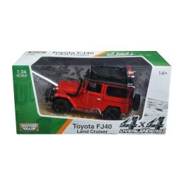 Toyota FJ40 Land Cruiser Red \4x4 Overlanders\ Series 1/24 Diecast Model Car by Motormax