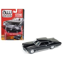 1970 Chevrolet Impala Gloss Black \Auto Worlds Premium\ 1/64 Diecast Model Car by Autoworld