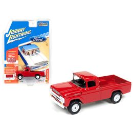 1959 Ford F-250 Pickup Truck Red \Classic Gold\ 1/64 Diecast Model Car by Johnny Lightning