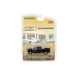 2015 Chevrolet Silverado Pickup Truck Black with Tow Hitch and Tool Box Limited Edition to 2400pcs 1/64 Diecast Model Car by Greenlight