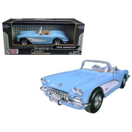 1959 Chevrolet Corvette Light Blue 1/24 Diecast Model Car by Motormax