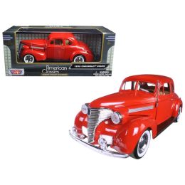 1939 Chevrolet Coupe Red 1/24 Diecast Model Car by Motormax