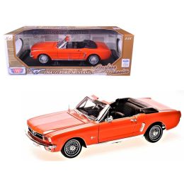 1964 1/2 Ford Mustang Convertible Orange Timeless Classics 1/18 Diecast Model Car by Motormax