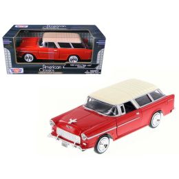 1955 Chevrolet Nomad Red 1/24 Diecast Model Car by Motormax